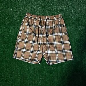 Burberry Beige and Black Plaid Shorts